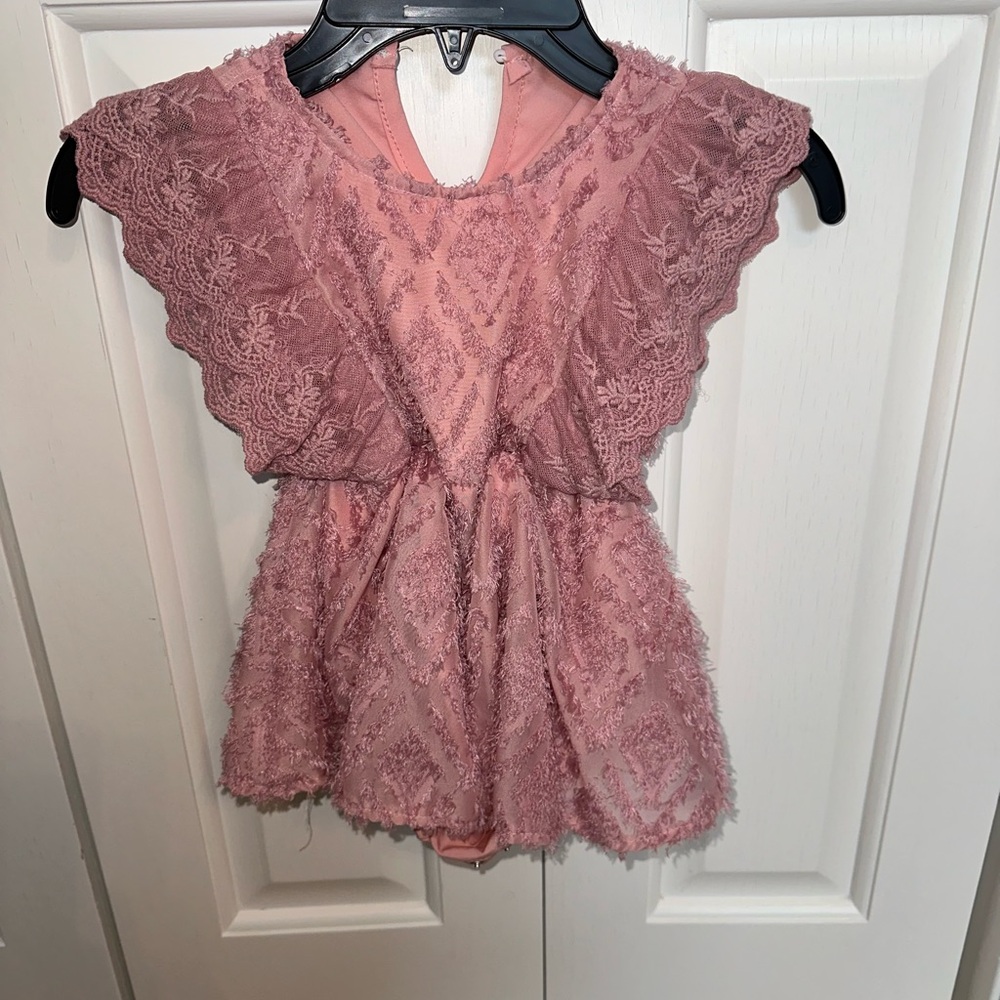 Pink Lace Kids Dress